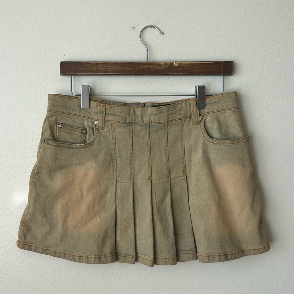 90’s Vintage - Pleated mini skirt - denim